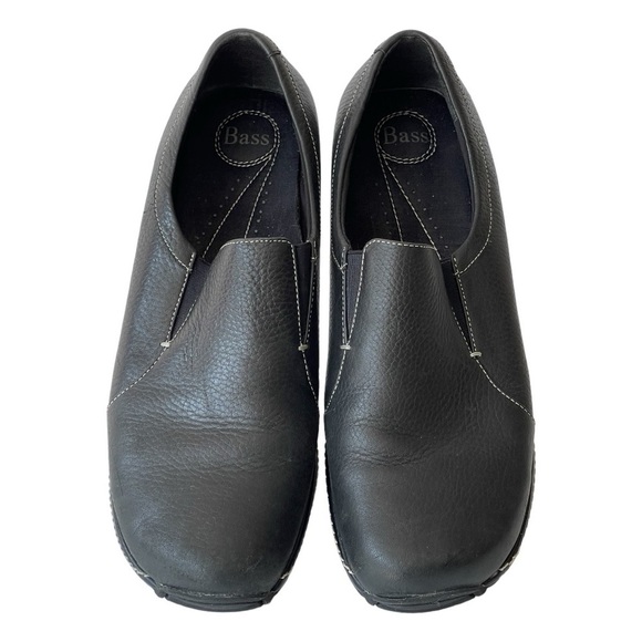 Bass Men\'s Black Leather Loafer Slip On Comfort Shoes, Sz 11M main image 4